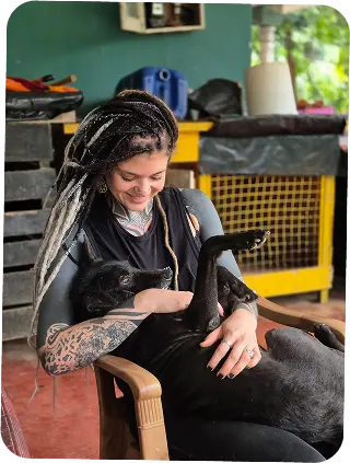 Stray dog in Ella, Sri Lanka, suffering from mange and malnutrition