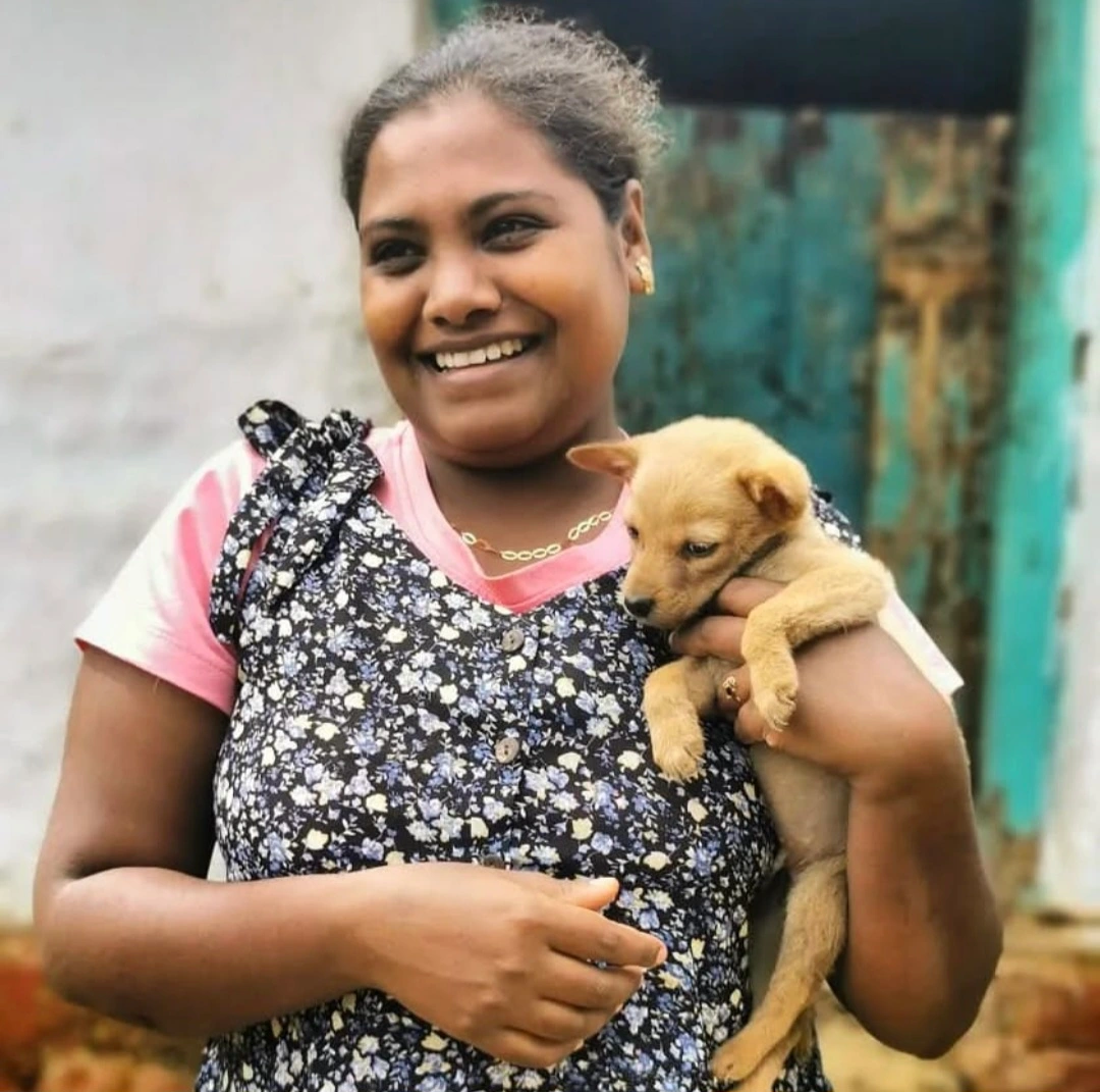Nisha, Team Member at Dogs of Ella, providing daily care to street dogs